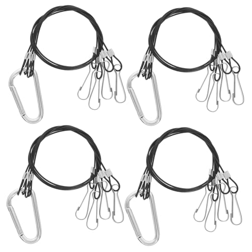 Mikinona 4 Stück Hängende LED Tankhalter Licht Lampenseile Lichter Aquarium Innenhalter Aus Stahl Für Seillast Pflanzen Gartenarbeit Korbtanks Rostfreies Zubehör Pflanzen Schwer von Mikinona