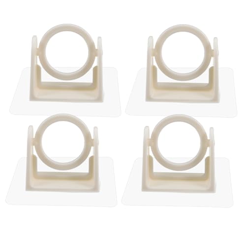 Mikinona 4 Stück Klebe Gardinenstangen Halterung Selbstklebende Vorhanghaken ohne Bohren Drehbare Halter für Badezimmer Küche Garderobe und Flexible Lösung für Zuhause von Mikinona