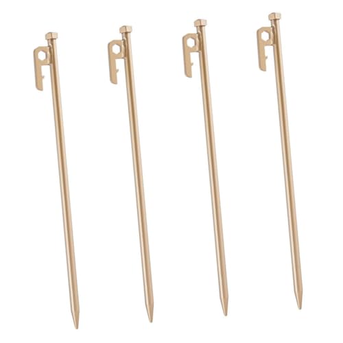 Mikinona 4 Stück Teiliges Edelstahl Zeltheringe mit Schraubgewinde Stabile Camping Bodenanker für Zelt Markise und Pavillon Robust und Langlebig für Outdoor Einsatz Boden von Mikinona