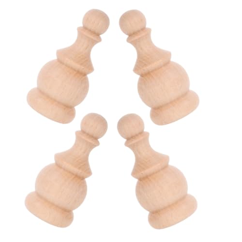 Mikinona 4 Stück Teiliges Holzpfosten Dekor Kappen Unlackiert Vintage Römisch Klassisch Robust für Treppengeländer Möbel DIY Holz Endstücke von Mikinona