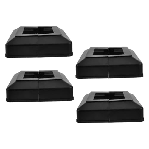 Mikinona 4 Stück Teiliges Kunststoff Pfosten Abdeckkappen mit Verdeckten Schrauben Splitterschutz Fußabdeckungen für Quadratische Rohrpfosten Wetterfest Einfache Montage Schutz und von Mikinona