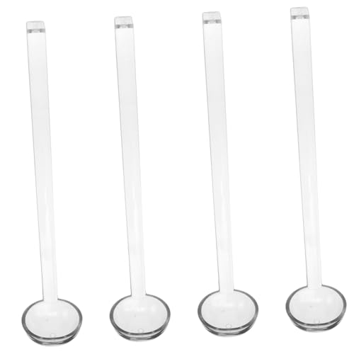 Mikinona 4 Stücke Teiliges Kleine Transparente Kunststoff-löffel mit Langem Griff Kompakt Wiederverwendbar für Saucen Dressings Suppen Catering und Cocktailpartys von Mikinona