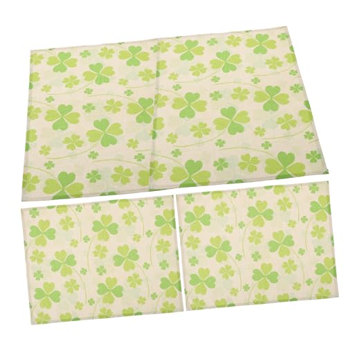 Mikinona 4stücke Tischset Für St Patrick's Day-Partys Grüne Kleeblatt-tischdecke Bestickte Tischmatte Schutz Vor Essensflecken Und Kratzern Partydekor Für Zuhause Und Restaurant von Mikinona