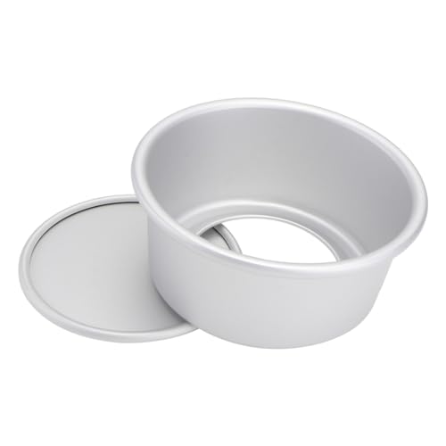 Mikinona Eloxierte Runde Kuchenform mit Abnehmbarem Boden Aluminium Backform für Torten und Kuchen Silber Backzubehör für Geburtstagsfeiern und Besondere Anlässe von Mikinona