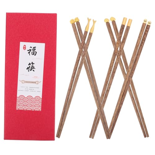 Mikinona 5 Paar Chinesische Holzessstäbchen Handgefertigt und Wiederverwendbar mit Fische Glückskatze Drachenball Hartholz Spülmaschinenfest für Zuhause und Dinner Mikinona 5 Paar Chinesische Holzessstäbchen Handgefertigt und Wiederverwendbar mit Fische Glückskatze Drachenball Hartholz Spülmaschinenfest für Zuhause und Dinner von Mikinona