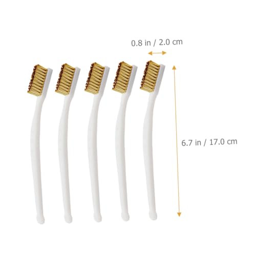 Mikinona 5 Stück Teiliges Kupfer drahtbürsten mit Kunststoffgriff Langem Griff Rostentfernend zur Reinigung von Schweißschlacke und Empfindlichen Metalloberflächen mit Aufhängeöse von Mikinona
