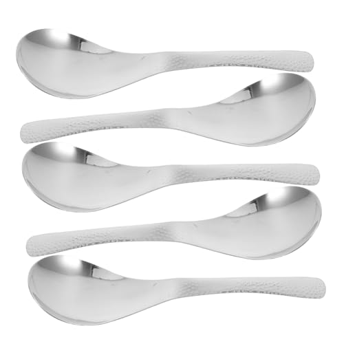 Mikinona 5 Stück Teiliges Löffel mit Hammerstruktur Multifunktionale Suppen und Dessertlöffel für Zuhause und Restaurant Robustes Langlebiges Küchenbesteck mit Verbessertem Griff Mikinona 5 Stück Teiliges Löffel mit Hammerstruktur Multifunktionale Suppen und Dessertlöffel für Zuhause und Restaurant Robustes Langlebiges Küchenbesteck mit Verbessertem Griff von Mikinona