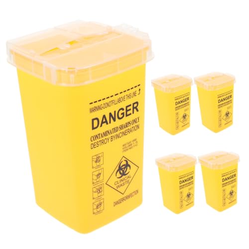 Mikinona 5 Stück Teiliges Sharps container Gelb Sicher Verschließbarer Kleiner Abwurfbehälter für Salon und Barbershop Kompakt und Tragbar für Rasierklingen Nadeln und Scharfe Gegenstände Mikinona 5 Stück Teiliges Sharps container Gelb Sicher Verschließbarer Kleiner Abwurfbehälter für Salon und Barbershop Kompakt und Tragbar für Rasierklingen Nadeln und Scharfe Gegenstände von Mikinona