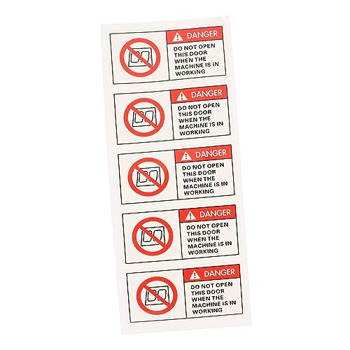 Mikinona 5 Stück Warnhinweis Aufkleber Teilig Selbstklebend Starke Haftung Maschinen Warnschild Leicht Anzubringen für Industrie und von Mikinona