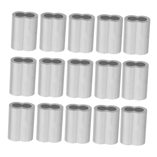Mikinona 50 Stück Aluminium Kabelpresshülsen für Drahtseil Drahtseilpresshülsen mit Doppeltem Fass Leichte Kabelklemmen aus Aluminium für Einfache Installation bei Seilenden von Mikinona