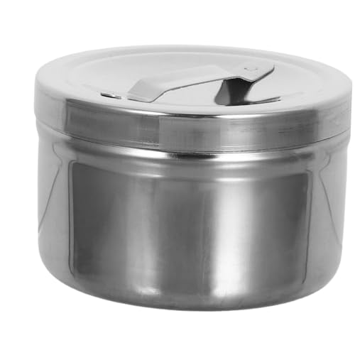Mikinona 6 Stück Edelstahl Aufbewahrungsdosen für Baumwollpads und Wattestäbchen mit Deckel und Griff Luftdichtes Metallbehälter und Sauberhaltung für Bad und Kosmetikbereich von Mikinona