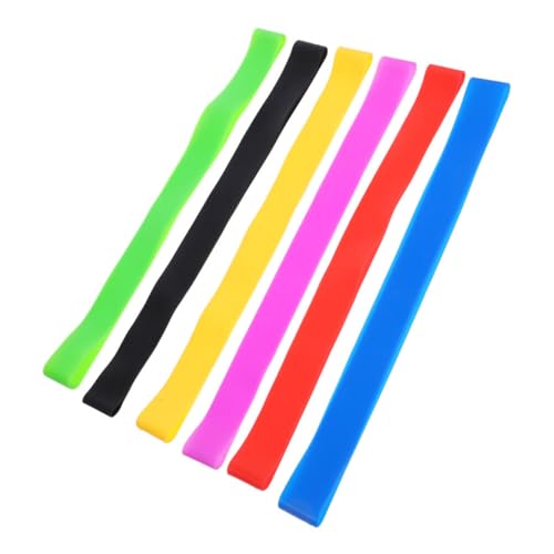 Mikinona 6 Stück Silikon Handtuch Fixierbänder für Strandliegen Elastische rutschfeste Gurte in Farben Tragbare Waschbare Bänder für Outdoor Pool Camping und Kreuzfahrten von Mikinona
