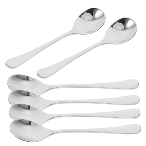 Mikinona 6 Stück Suppenlöffel mit Langem Griff Robuste und Langlebige Küchenlöffel für Tee Kaffee und Desserts für Täglichen Gebrauch von Mikinona