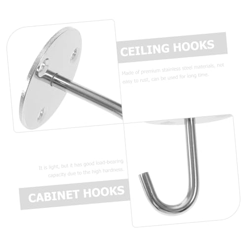Mikinona 6 Stück Teiliges Schwerlast Deckenhaken aus Edelstahl mit Schraubbefestigung Vielseitig Einsetzbar für Hängemöglichkeiten unter Schränken für Tassen Dekorationen Laternen und von Mikinona