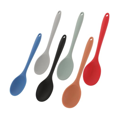 Mikinona 6 Stück Teiliges Silikonlöffel Hitzebeständige Rührlöffel für Küche Vielseitige Küchenutensilien Griffdesign für Suppen und Porridge Bpa Frei Mikinona 6 Stück Teiliges Silikonlöffel Hitzebeständige Rührlöffel für Küche Vielseitige Küchenutensilien Griffdesign für Suppen und Porridge Bpa Frei von Mikinona