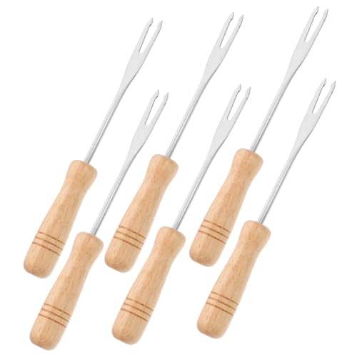 Mikinona 6Stücke Dessertgabeln mit Holzgriff und Schokoladenfondue Gabeln für Grillabende Hochpräzises Design Tragbar und Leicht zu Reinigen für Zuhause Mikinona 6Stücke Dessertgabeln mit Holzgriff und Schokoladenfondue Gabeln für Grillabende Hochpräzises Design Tragbar und Leicht zu Reinigen für Zuhause von Mikinona