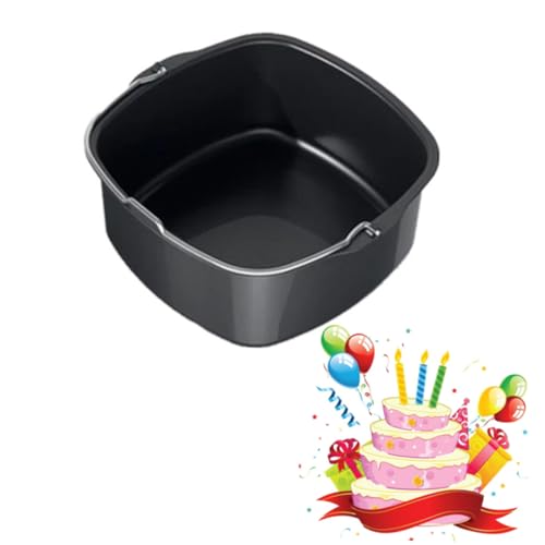 Mikinona Air Fryer Zubehör Kuchenkorb Backform Antihaft Kompakt Spülmaschinenfest für Heißluftfritteuse Praktischer Backbehälter für Zuhause Restaurant und Hotel Schwarz von Mikinona