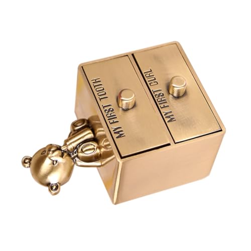 Mikinona Aufbewahrungsbox aus Langlebigem Zinklegierung Metall Leicht Tragbar Stabile Struktur Erinnerungskiste zur Sicheren Aufbewahrung der Milchzähne Andenken für Junge Mädchen und Mikinona Aufbewahrungsbox aus Langlebigem Zinklegierung Metall Leicht Tragbar Stabile Struktur Erinnerungskiste zur Sicheren Aufbewahrung der Milchzähne Andenken für Junge Mädchen und von Mikinona