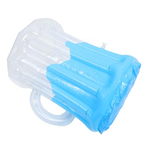 Mikinona Aufblasbarer Getränkekühler aus PVC Transparenter Blauer Eisbehälter für Partys für Events Hält Getränke Stundenlang Pool Dekoration von Mikinona