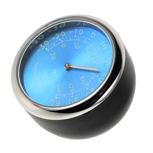 Mikinona Auto Innenraumthermometer mit Elektronischer Uhr Leuchtend Blaue Mini Fahrzeug Temperaturanzeige Sofortüberwachung Quartzgenau Stilvolle Auto Armaturenbrett Dekoration von Mikinona