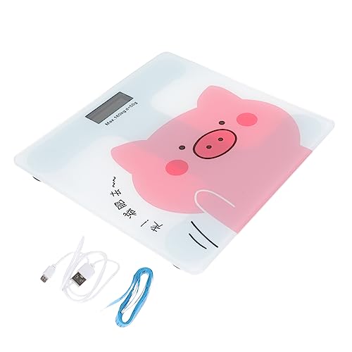 Mikinona Automatische Körperwaage mit USB Ladefunktion Cartoon Design Digitale Haushaltswaage für Erwachsene Präzise Gewichtsmessung für Familie und Mikinona Automatische Körperwaage mit USB Ladefunktion Cartoon Design Digitale Haushaltswaage für Erwachsene Präzise Gewichtsmessung für Familie und von Mikinona