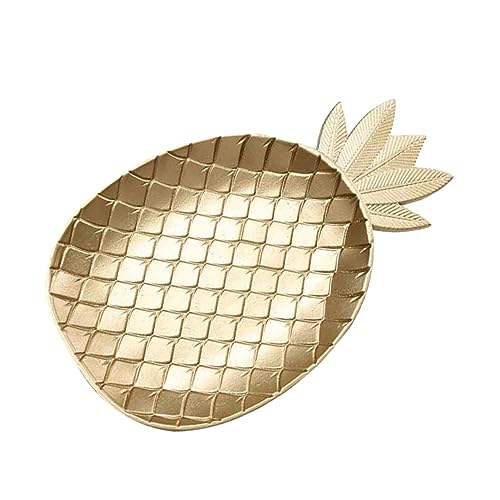 Mikinona Dekorativer Obst Servierteller Goldfarben Kleiner Aufbewahrungstablett aus Robustem Material Vielseitig für Party Dessert Süßigkeiten und Schmuck Leicht zu Reinigen und von Mikinona