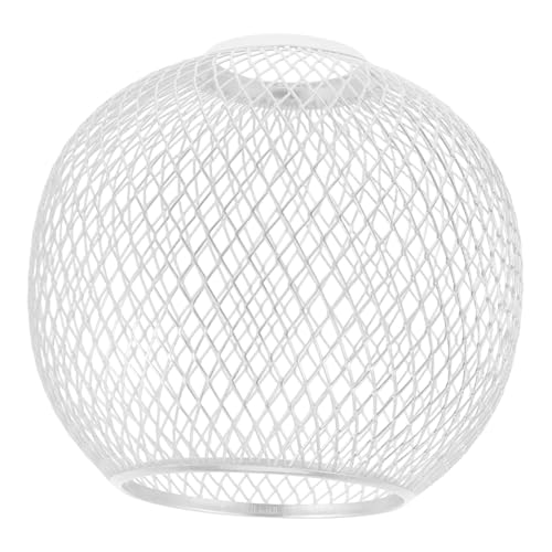 Mikinona Draht Lampenschirm Hohlausschnitt Kugelform Weiß Pendelleuchte Lampenabdeckung Vintage Stil Weiches Licht Für Esszimmer Wohnzimmer Schlafzimmer von Mikinona