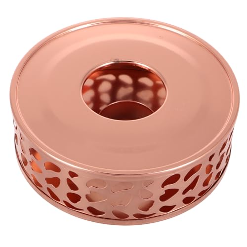 Mikinona Eleganter Teewärmer aus Edelstahl mit Hohlraum Design Schneller Heizbasis für Teekannen Einsetzbar als Kerzen stövchen Robust und Vielseitig für Zuhause und Büro in Roségold von Mikinona