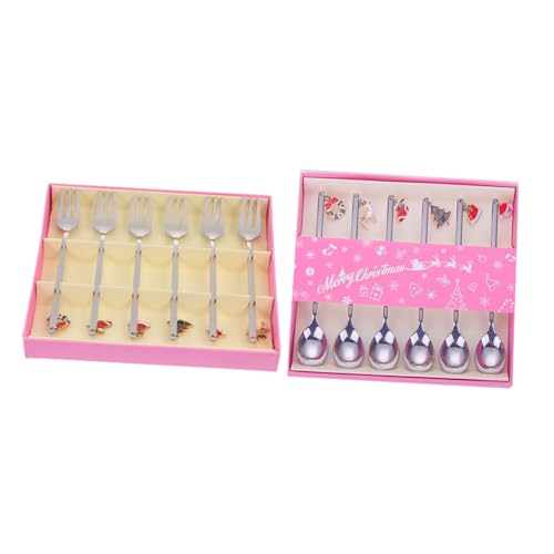 Mikinona Elegantes Besteckset Mit Weihnachtsmuster Edelstahllöffel Und -gabeln Für Kaffee Küchendekor von Mikinona