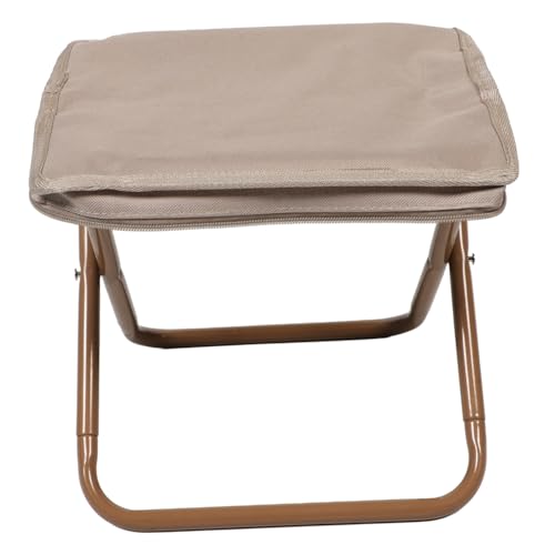 Mikinona Faltbarer Outdoor Hocker Klapp Tritthocker Kleiner Arbeitshocker Campingstuhl Anglerstuhl mit Strapazierfähigem Oxford Material und Khaki Reißverschlusstasche für Garten Sport von Mikinona