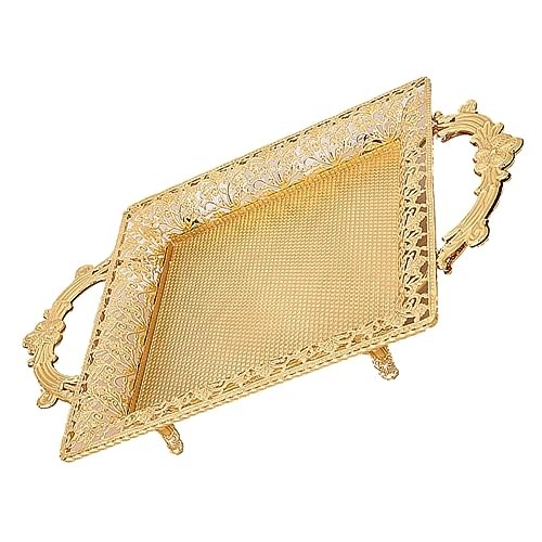 Mikinona Goldener Obstteller Serviertabletts für Partys Griffe dekoratives Tablett Servierplatten aus Metall Dessert-Serviertablett Desserttisch Serviertablett Eisen Mikinona Goldener Obstteller Serviertabletts für Partys Griffe dekoratives Tablett Servierplatten aus Metall Dessert-Serviertablett Desserttisch Serviertablett Eisen von Mikinona