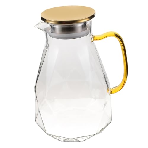 Mikinona Große Glaskaraffe mit Filterdeckel aus Hitzebeständig und Kühlschrankgeeignet Vielseitiger Getränkekrug für Wasser Saft Tee und Milch Langlebig und Praktisch von Mikinona