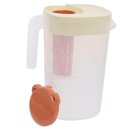 Mikinona Großer Kunststoffkrug Klarglas Eiswasserkrug mit Deckel und Griff für Tee Saft oder Kalte Heisse Getränke und Hitzebeständig Design von Mikinona