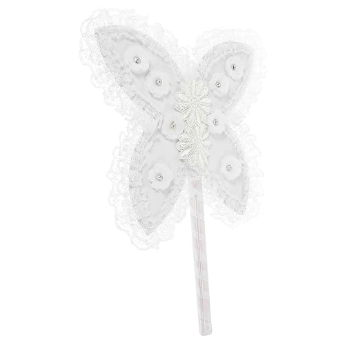 Mikinona Handfächer aus Spitze mit Schmetterlingsdesign Eleganter Handheld Fächer für Hochzeiten Tanzpartys Fotorequisite Leicht und Tragbar Deko Accessoire von Mikinona