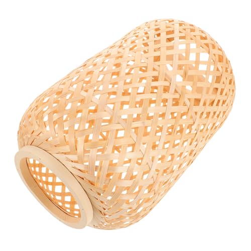 Mikinona Handgefertigter Lampenschirm aus Naturholz Leichter Handgewebter Lampenschirm im Chinesischen Stil Vielseitig für Esszimmer Schlafzimmer Balkon Rustikale Wohnraumdekoration von Mikinona