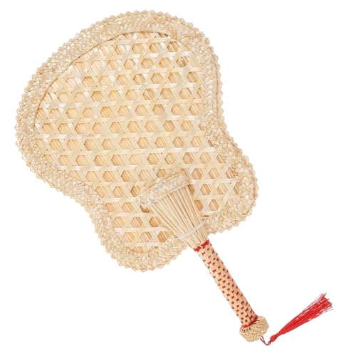 Mikinona Handgefertigter Vintage Chinesischer Handventilator Handgeflochtener Sommer Fächer für Hochzeiten Partys und Outdoor Aktivitäten Beigefarben von Mikinona