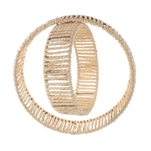 Mikinona Handgefertigter geflochtener Papier-Seil Lampenschirm Dekorativer Deckenlampenschirm Ersatz Vielseitiger Badezimmer Lampenüberzug Eleganter Pendelleuchten Überzug für Wohnräume von Mikinona