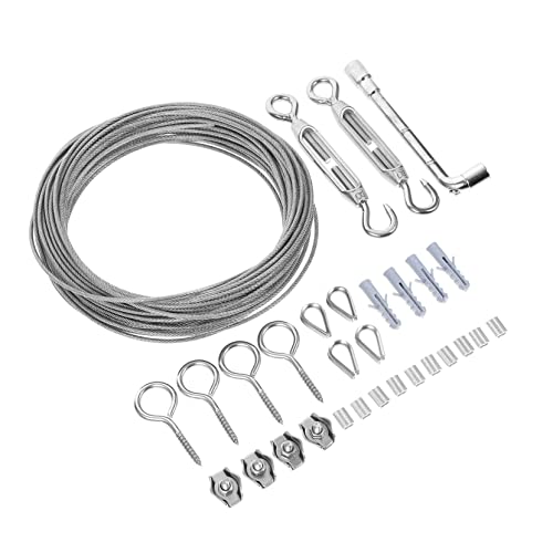 Mikinona Heavy Duty Edelstahl Stahlseil mit Verstellbarem Spannschloss Rostfrei Hohe Bruchfestigkeit für Outdoor Zeltseil Wäscheleine Beleuchtung und Geländer Geeignet Mikinona Heavy Duty Edelstahl Stahlseil mit Verstellbarem Spannschloss Rostfrei Hohe Bruchfestigkeit für Outdoor Zeltseil Wäscheleine Beleuchtung und Geländer Geeignet von Mikinona