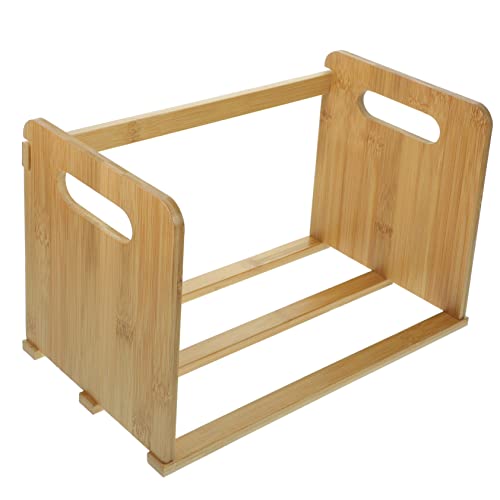 Mikinona Holz Schallplattenständer Tisch Bücherregal Organizer für Aufbewahrung von Schallplatten Platzsparend Robustes Material Design für Zuhause und Büro von Mikinona