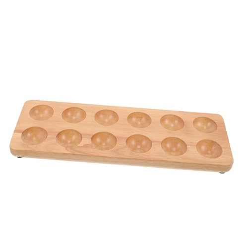 Mikinona Holz Eierhalter Doppelreihig Antibruch Eieraufbewahrung Tablett für Küche und Kühlschrank Stabiles Holzmaterial Modernes Design Praktischer Eierständer Organizer von Mikinona
