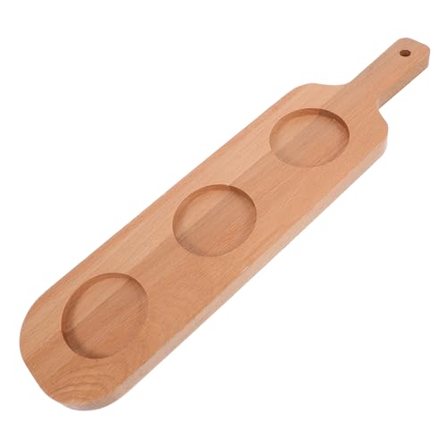 Mikinona Holz Serviertablett mit Griff Flight Board für Bars Ktv Hotels Nachhaltiges Getränketräger Tablett aus Holz für Bier und Weingläser Stilvolles Paddle Board für Craft Beer von Mikinona