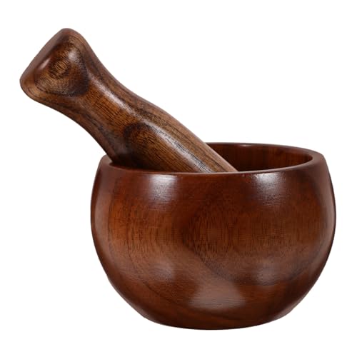 Mikinona Holz Stößel Set Natürliches Leicht zu Reinigendes Küchenwerkzeug Vielseitig für Saucen Gewürze und Kräuter Praktisches Holzstößel Set für Täglichen Gebrauch von Mikinona