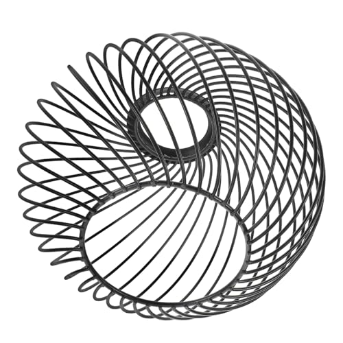 Mikinona Industrieller Metall käfig Lampenschirm Dekorativer Pendelleuchten schirm Offene Geometrische Form Schwarz für Wohnräume und Teeläden Warmes Licht Einfache Montage von Mikinona