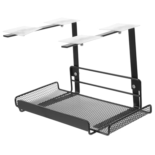 Mikinona Kabelhalter Schreibtisch Untertisch Kabelmanagement Regal mit Mesh Design Stabile Kabelaufbewahrung Einfache Montage Platzsparend Geeignet für Büro und Zuhause von Mikinona