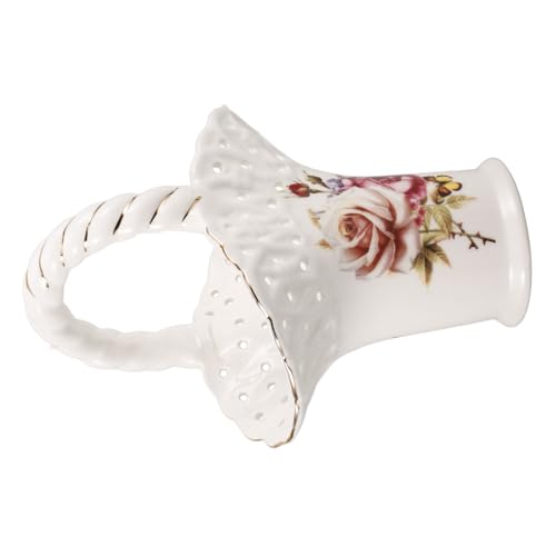 Mikinona Keramik Utensilienhalter mit Blumenmuster Kompakt und Elegant für Löffel und Essstäbchen von Mikinona