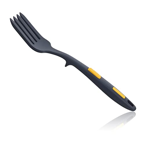 Mikinona Küchen Silikon Nudelgabel Wiederverwendbare Waschbare Große für Spaghetti und Gebratene Nudeln Ergonomisches Design Tiefblaue Farbe für Restaurant und Camping von Mikinona