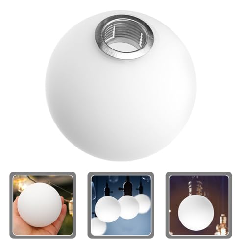 Mikinona Mattierter Runder Glasschirm Ø Ersatz Lampenschirm für Pendelleuchten Deckenlampen Kompatibel mit Leuchtmitteln Modernes Design für Behagliche Wohnatmosphäre von Mikinona