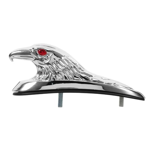 Mikinona Metall Adlerkopf Schutzblech Dekoration Motorrad Front Deko Zubehör Silber Robust Einfach zu Montieren von Mikinona