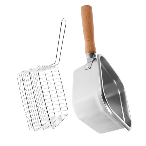 Mikinona Multifunktionaler Edelstahl Frittiertopf mit Korb Tragbarer Leichter Deep Fryer Pot für Küche und Outdoor Ölrauch zum Frittieren Kochen und Dämpfen Einfach zu Reinigen von Mikinona