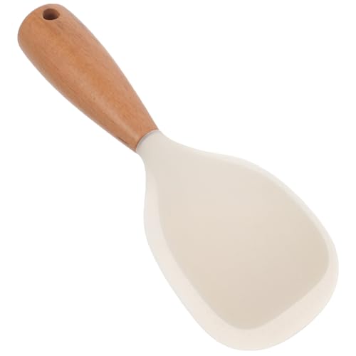 Mikinona Reislöffel Hitzebeständig und Isolierend Küchenutensil aus Lebensmittelechtem Kunststoff und Holz Wiederverwendbarer Reisspatel für Reis und Salate Spülmaschinenfest und Einfach von Mikinona